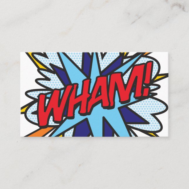 Tarjeta De Visita Libro de cómics retro de WHAM (Anverso)