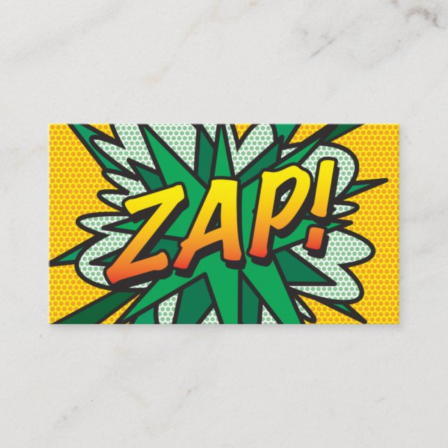 Tarjeta De Visita Libro de Cómics Retro Divertido ZAP (Anverso)
