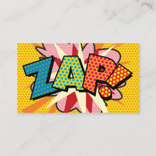 Tarjeta De Visita Libro de Cómics Retro Divertido ZAP