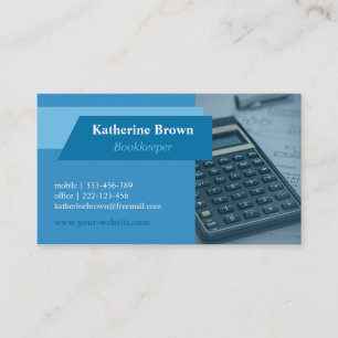 Tarjeta De Visita Libro de Contador Azul Calculadora de Finanzas