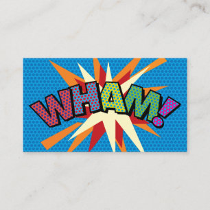 Tarjeta De Visita Libro de historietas WHAM Fun Retro