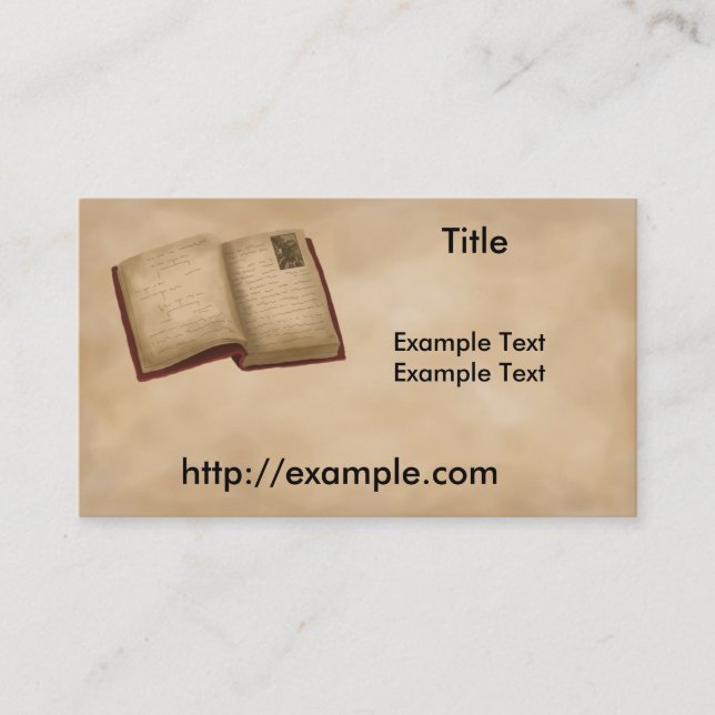 Tarjeta De Visita Libro de la genealogía (Anverso)