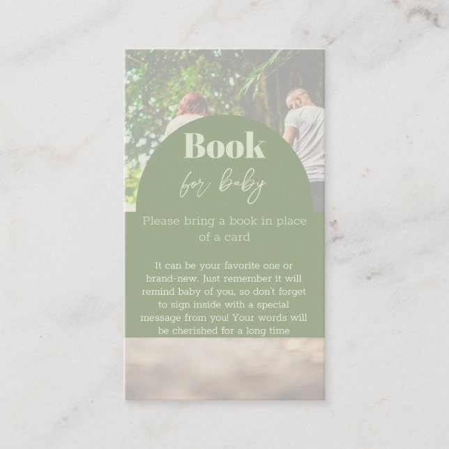 Tarjeta De Visita Libro fotográfico de vegetación moderna para juego (Anverso)