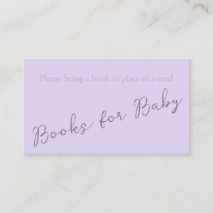 Tarjeta De Visita Libro simple de lavanda en monograma pálido para B