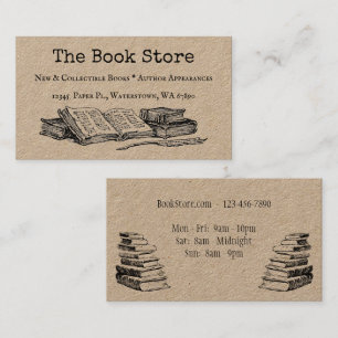 Tarjeta De Visita Libro Store Editable Vintage Art Business Card
