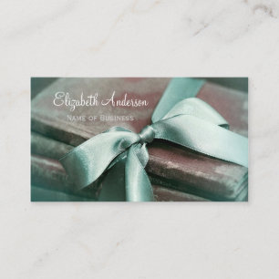 Tarjeta De Visita Libros Antiguos Cinta Salvia