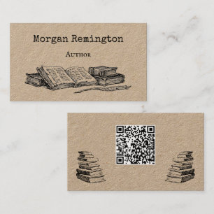 Tarjeta De Visita Libros Antiguos y Autor Escritor Bibliotecario QR
