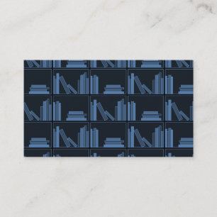 Tarjeta De Visita Libros azul marino en estante