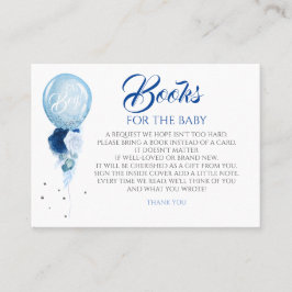 Tarjeta De Visita Libros Azules Florales De Baby Shower Para Bebés
