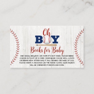 Tarjeta De Visita Libros Baby Shower de béisbol para bebés