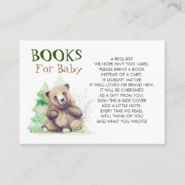 Tarjeta De Visita Libros Baby Shower De Osos Pequeños Para Bebés