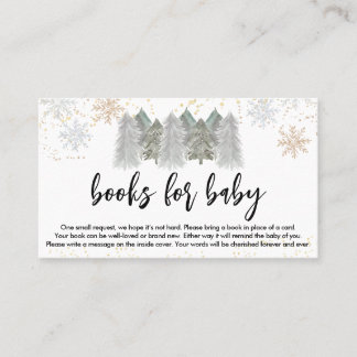 Tarjeta De Visita Libros de Baby Shower de pinos para bebé
