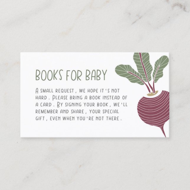 Tarjeta De Visita Libros de Baby Shower locales para el gabinete de  (Anverso)