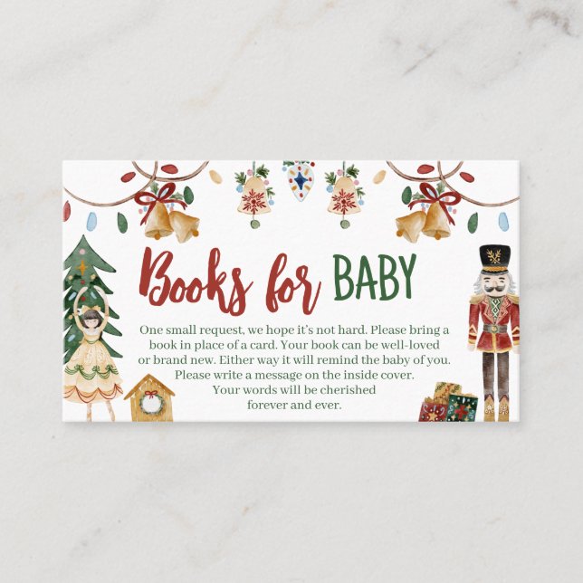 Tarjeta De Visita Libros de Baby Shower para bebés (Anverso)