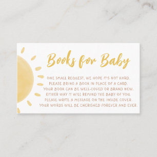 Tarjeta De Visita Libros de Baby Shower Sunshine para bebé