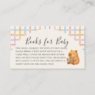 Tarjeta De Visita Libros de capibara en acuarela lindos para baby sh