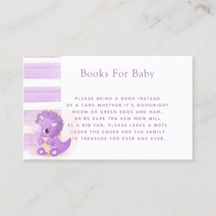 Tarjeta De Visita Libros de Chicas de dinosaurios morados para bebé