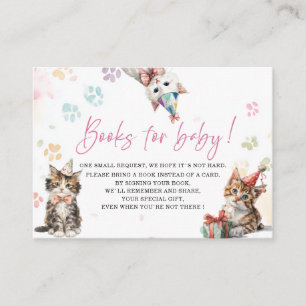 Tarjeta De Visita Libros de fiesta de cumpleaños de gatito de acuare