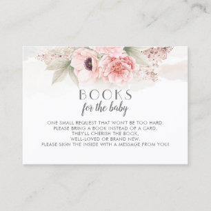 Tarjeta De Visita Libros De Flores Rosa Para La Solicitud De Bebé