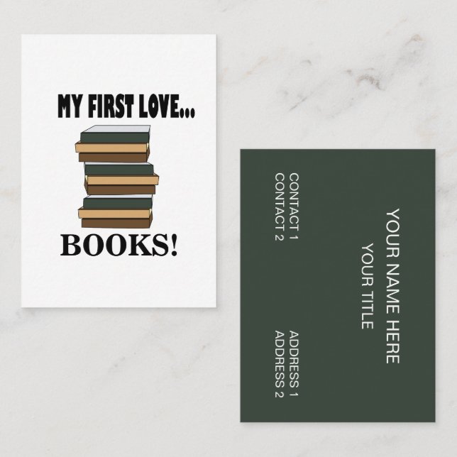 Tarjeta De Visita Libros Mi Primer Amor Libros  (Anverso / Reverso)