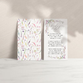 Tarjeta De Visita Libros para Baby Wildflower Floral Baby Shower
