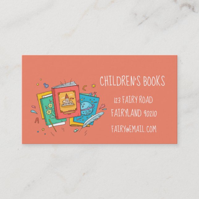 Tarjeta De Visita Libros para niños Librería para niños y juguetes  (Anverso)