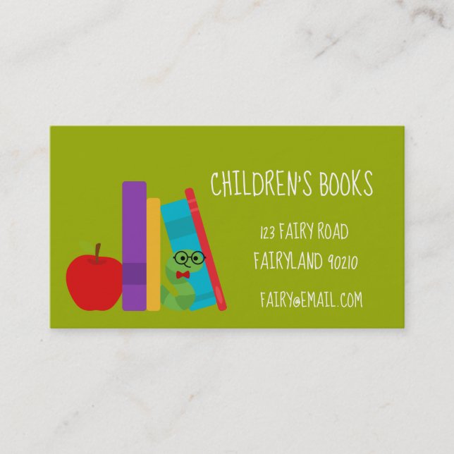 Tarjeta De Visita Libros para niños Librería para niños y juguetes (Anverso)