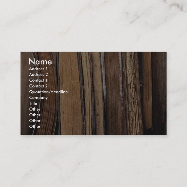 Tarjeta De Visita Libros viejos (Anverso)