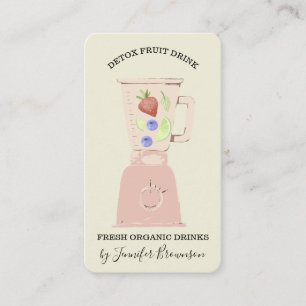 Tarjeta De Visita Licuadora de bebida de frutas frescas detox de mar