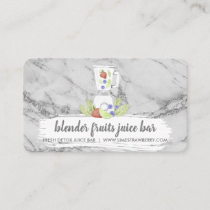 Tarjeta De Visita Licuadora Frutas Bebida mezclada jugo fresco mármo