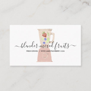 Tarjeta De Visita Licuadora Frutas Bebida mixta jugo fresco