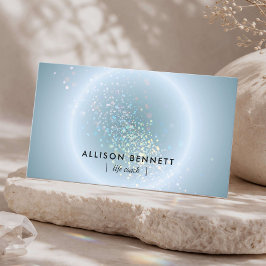Tarjeta De Visita Life Coach Celestial Glow Minimal Dusty Blue