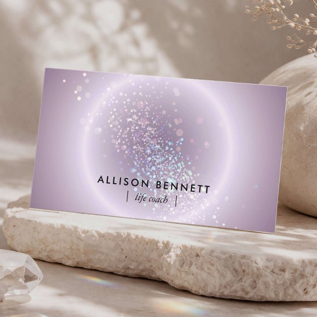 Tarjeta De Visita Life Coach Celestial Glow Minimal Soft Lavender (Subido por el creador)