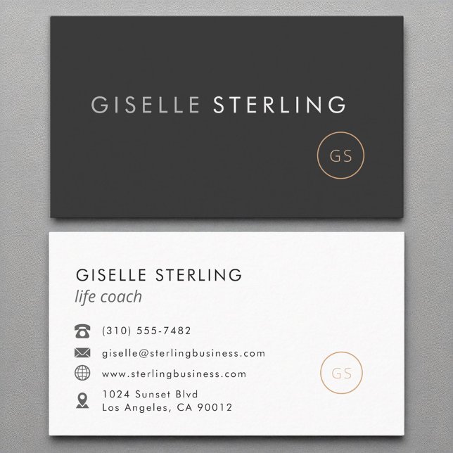 Tarjeta De Visita Life Coach Luxury Black Elegant Moderno (Subido por el creador)