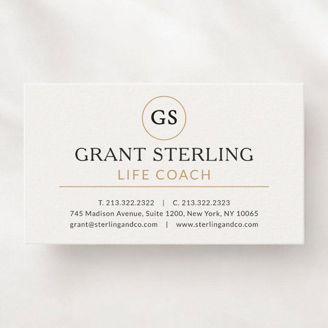 Tarjeta De Visita Life Coach Professional White Gold (Subido por el creador)