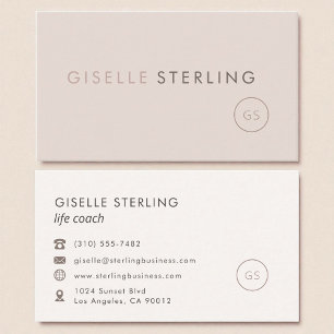 Tarjeta De Visita Life Coach Rubor Pink Minimalista Luxury