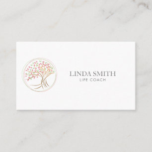 Tarjeta De Visita Life Coach Therapist Spa Wellness Cosméticos Árbol