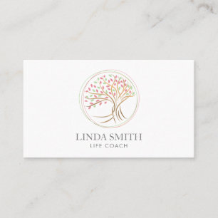 Tarjeta De Visita Life Coach Therapist Spa Wellness Cosméticos Árbol