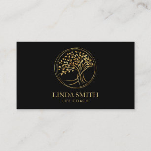 Tarjeta De Visita Life Coach Therapist Spa Wellness Cosméticos Árbol