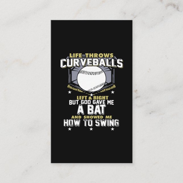 Tarjeta De Visita life throws curveballs left and right but god gave (Anverso)