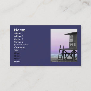 Tarjeta De Visita Lifeguard Tower Newport Beach Biz Cards