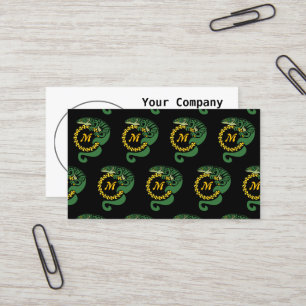Tarjeta De Visita Ligador tribal Lizard abrazando un monograma solar