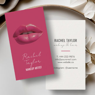 Tarjeta De Visita Ligas calientes | Rasberry Makeup Business Card