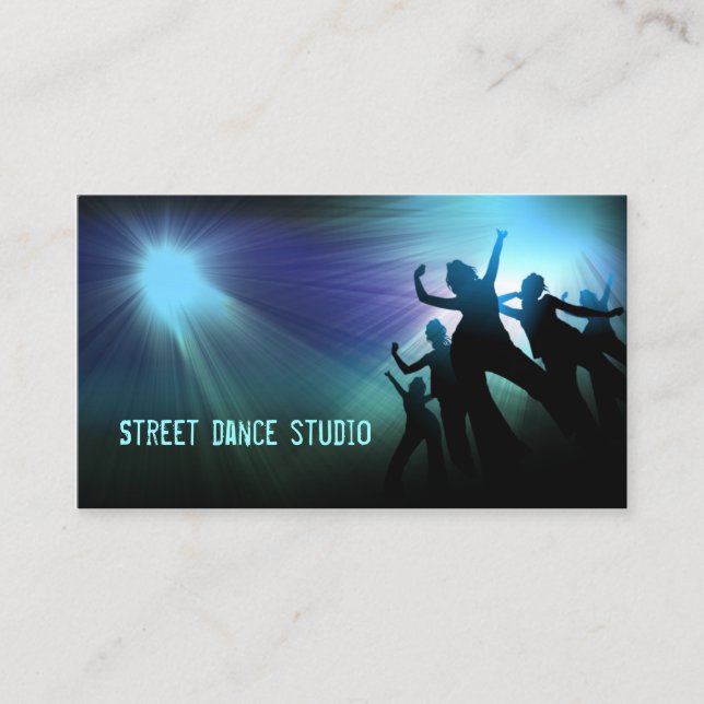 Tarjeta de visita ligera azul del estudio de la (Anverso)