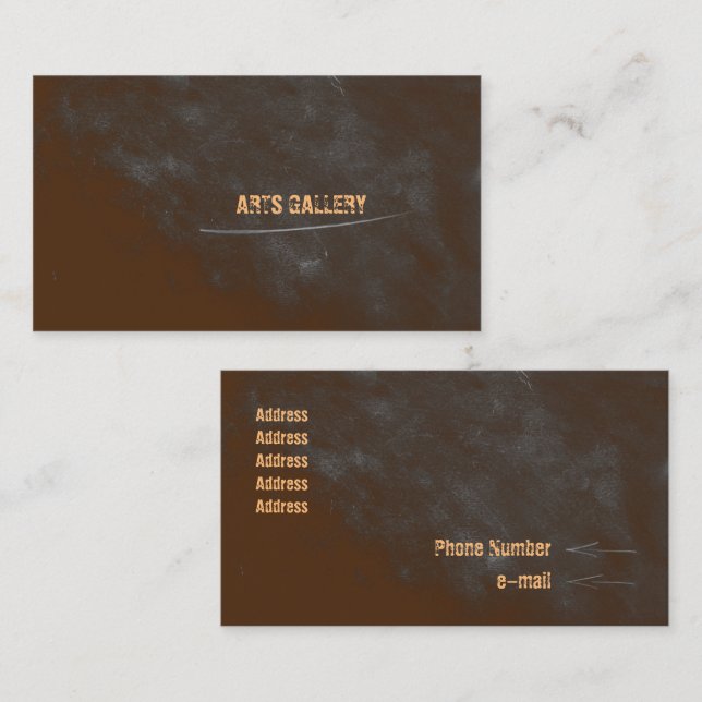 Tarjeta De Visita Ligeros Blogs de Lápiz Grunge Marrón (Anverso / Reverso)