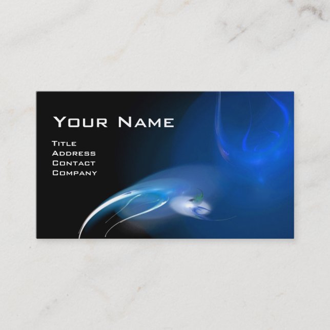 Tarjeta De Visita LIGHT BIRD MONOGRAM azul vibrante (Anverso)