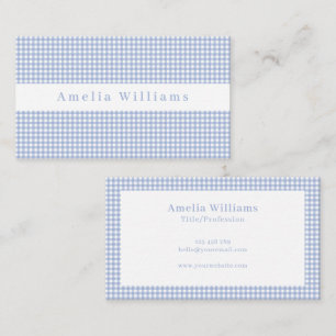 Tarjeta De Visita Light Blue Gingham Plaid