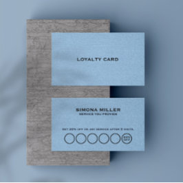 Tarjeta De Visita Light Blue Linen Texture Loyalty Card