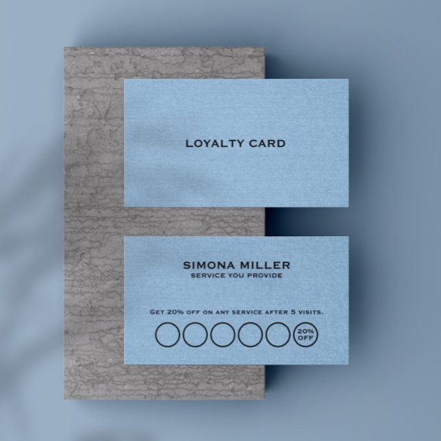 Tarjeta De Visita Light Blue Linen Texture Loyalty Card (Subido por el creador)