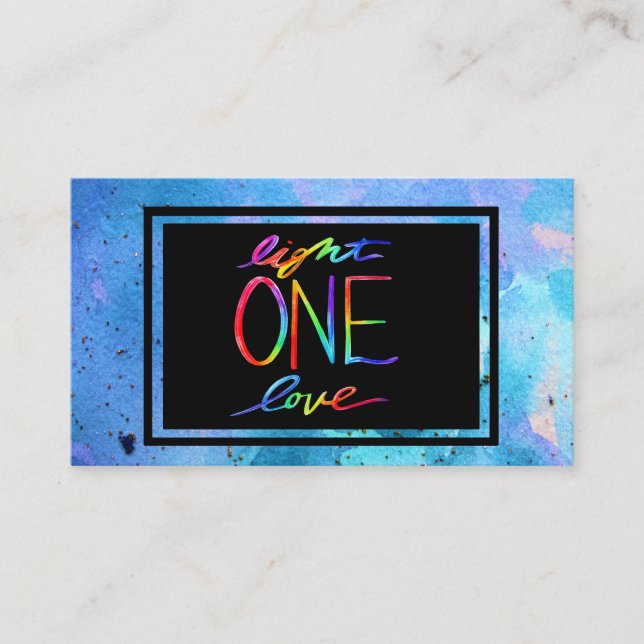 Tarjeta De Visita Light One Love Galaxy Blue Spiritual Buisness Card (Anverso)
